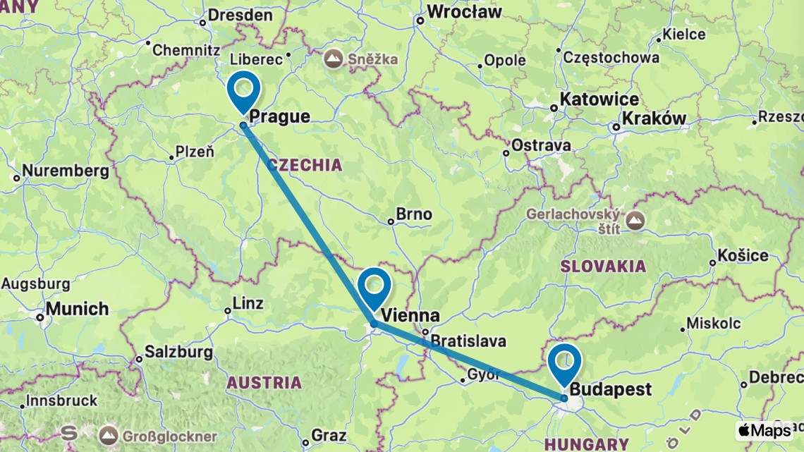 Trip itinerary map