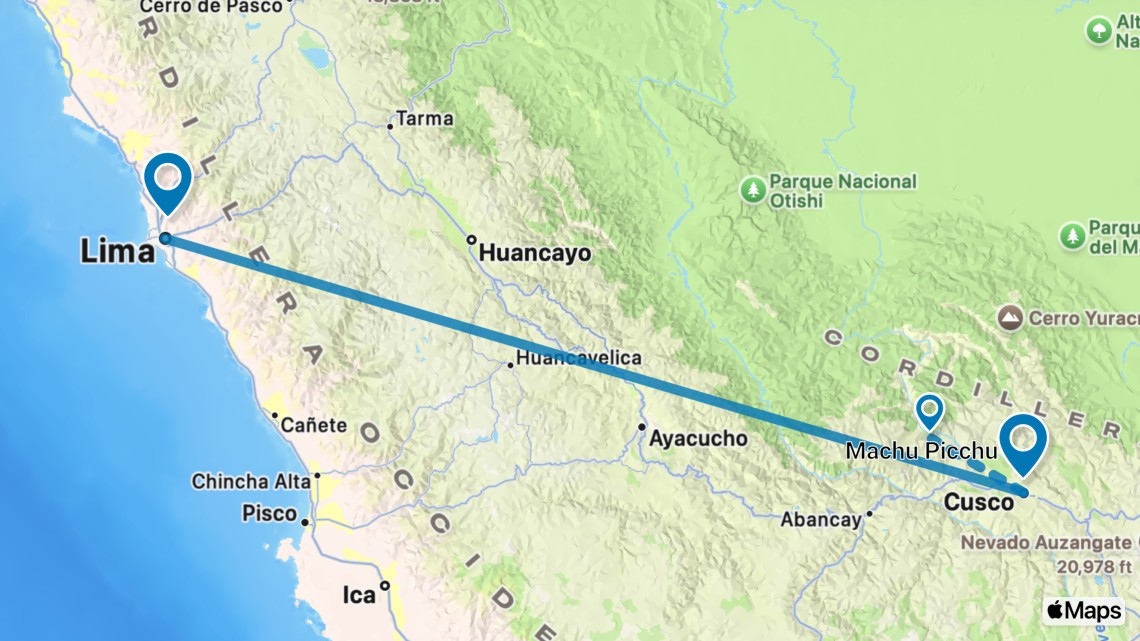 Trip itinerary map