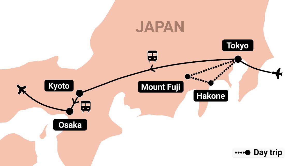 Trip itinerary map