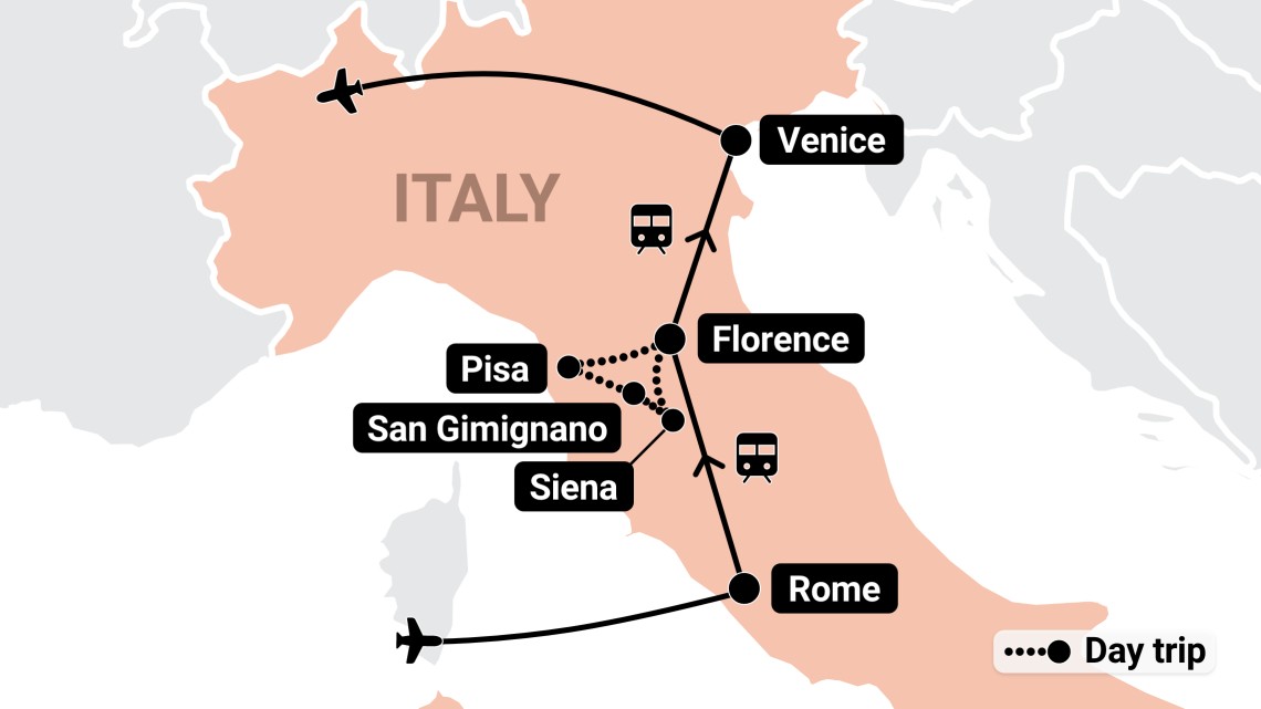 Trip itinerary map