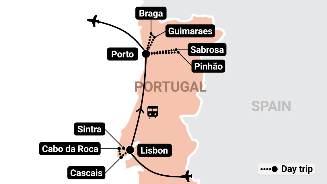 Trip itinerary map